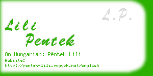 lili pentek business card
